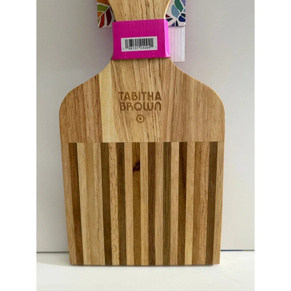 New Target Tabitha Brown Kitchen Home Reversible Afro Pick Wooden Cutting Board